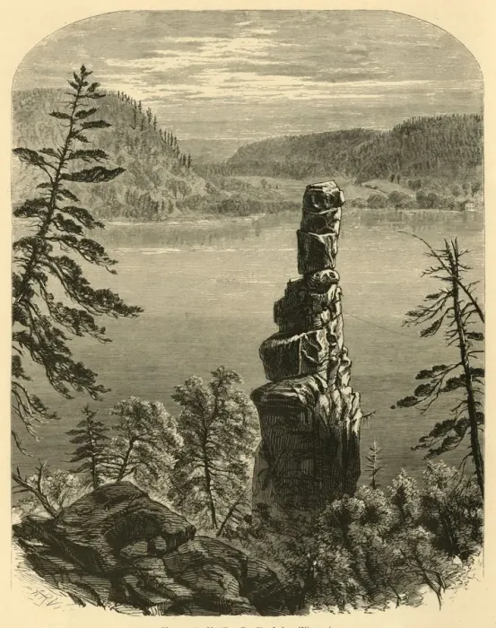 Framed Print : Cleopatras Needle, Devils Lake, Wisconsin Print, 1874 Framed Print : Cleopatras Needle, Devils Lake, Wisconsin Print, 1874