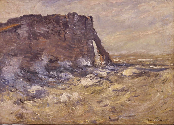 Cliff and Porte d Aval by Stormy Weather, 1883. Creator: Monet, Claude (1840-1926)