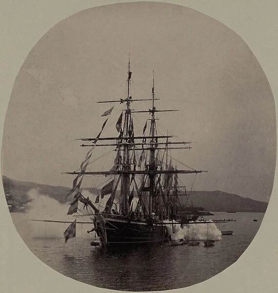 The Clipper Ship Razboinik During a Gun Salute, 22 July 1889, 1889. Creator: Unknown