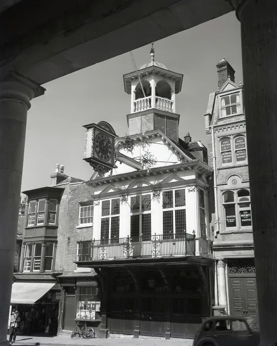 Framed Print : Guildford Clock Tower Print, c1955