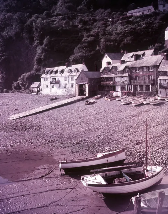 Framed Print : Print of Clovelly Harbour, Devon, c1955 Framed Print : Print of Clovelly Harbour, Devon, c1955