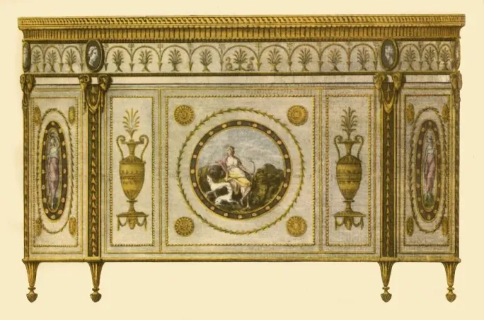 Framed Print : Robert Adam Commode Print, 1770