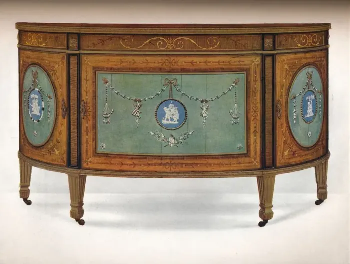 Framed Print : Print of Commode in Lunette Form, c1775 Framed Print : Print of Commode in Lunette Form, c1775