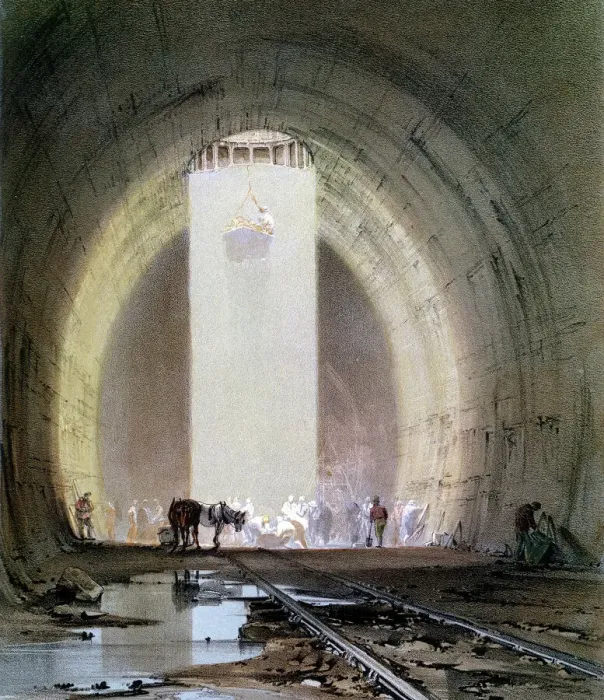 Framed Print : Print of the Kilsby Tunnel construction on the London & Birmingham Railway Framed Print : Print of the Kilsby Tunnel construction on the London & Birmingham Railway