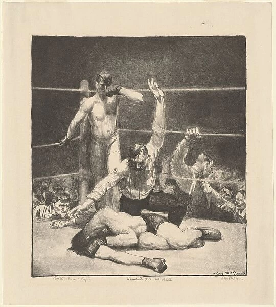 Counted Out, first stone, 1921. Creator: George Wesley Bellows