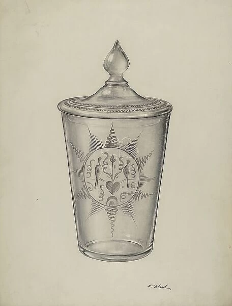 Covered Flip Glass, c. 1940. Creator: Paul Ward
