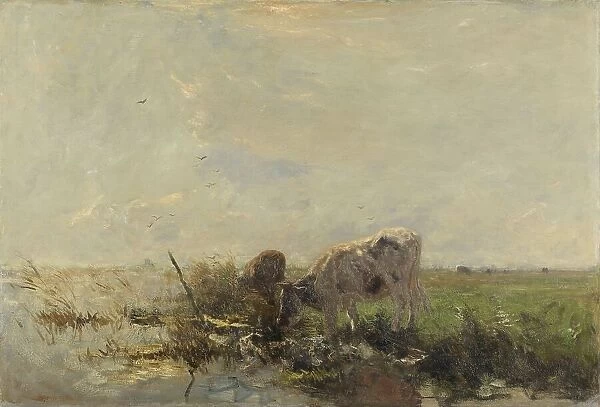 Cows by a pond, 1880-1910. Creator: Willem Maris