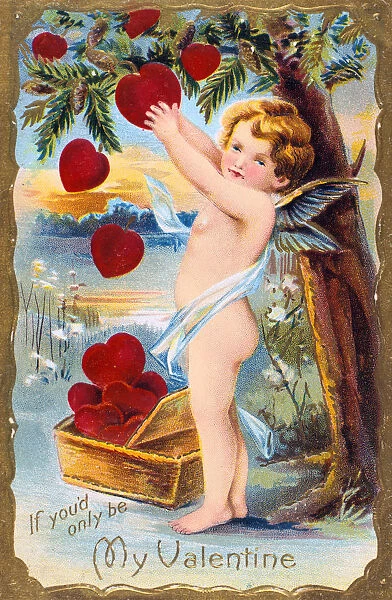 If You d Only Be My Valentine, American Valentine card, 1910