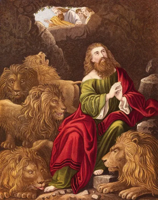 Framed Print : Daniel in the Lions Den Print Framed Print : Daniel in the Lions Den Print