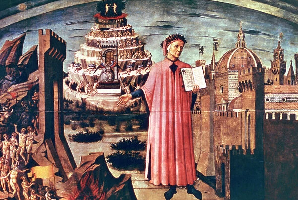 Dante and his Poem the Divine Comedy, 1465. Artist: Domenico di Michelino