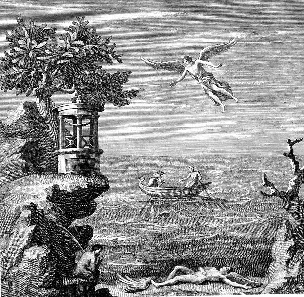 Death of Icarus, 18th century engraving