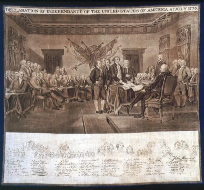 Framed Print : 1876 Print: Declaration of Independence Handkerchief, United States Framed Print : 1876 Print: Declaration of Independence Handkerchief, United States