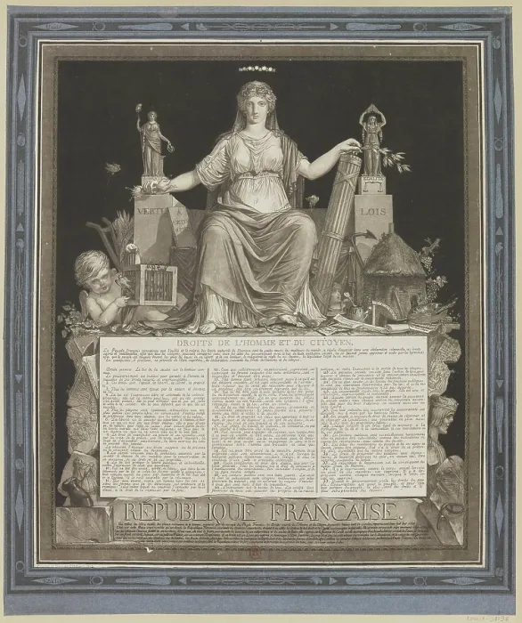 Framed Print : 1793 Print of The Declaration of the Rights of Man Framed Print : 1793 Print of The Declaration of the Rights of Man