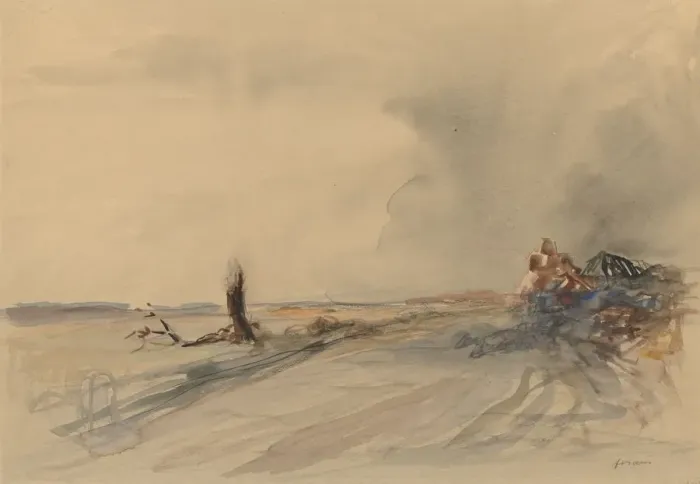 Framed Print : Print of Devastated Landscape, c. 1919