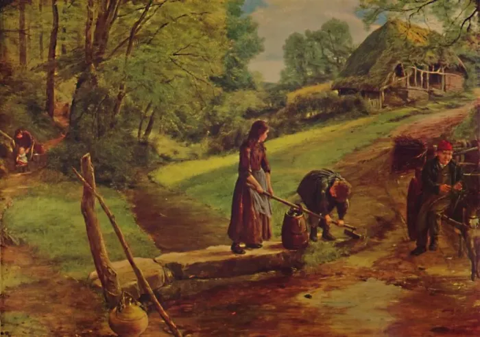 Framed Print : James Clarke Hook, A Devonshire Stream Print, 1864 (1935) Framed Print : James Clarke Hook, A Devonshire Stream Print, 1864 (1935)