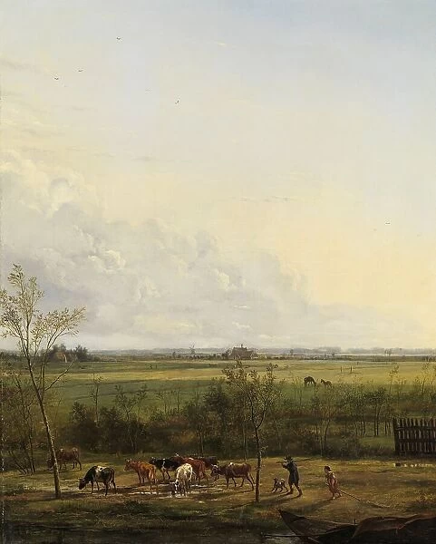Distant View of the Meadows at s-Graveland, 1817. Creator: Pieter Gerardus van Os