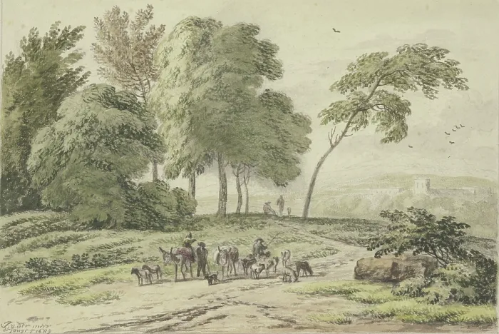 Framed Print : Two Donkey Drivers Print, 1689 Framed Print : Two Donkey Drivers Print, 1689