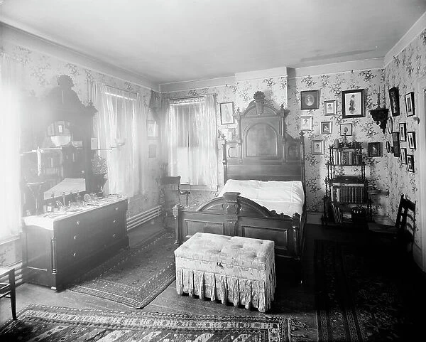 Douglas residence, bedroom with bureau & bookshelves, Detroit, Mich. between 1905 and 1915. Creator: Unknown. Douglas residence, bedroom with bureau & bookshelves, Detroit, Mich. between 1905 and 1915. Creator: Unknown