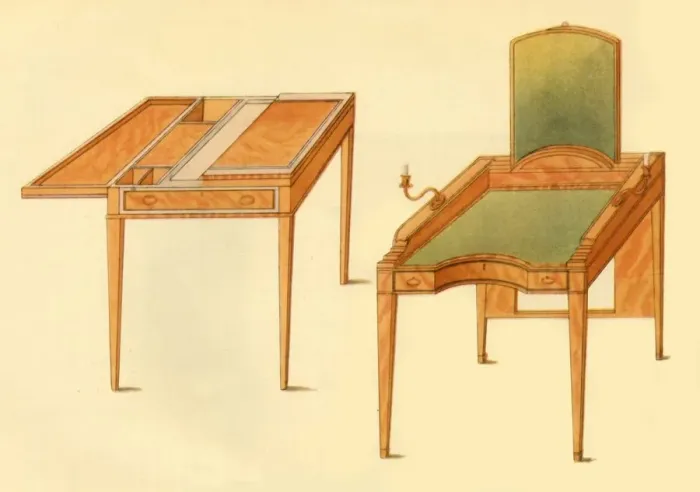 Framed Print : 1787 Dressing Table and Folding Table Print Framed Print : 1787 Dressing Table and Folding Table Print