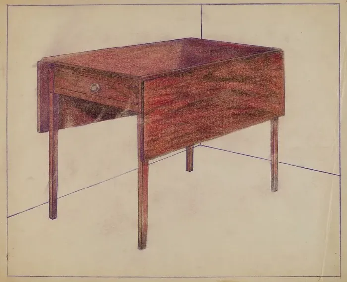 Framed Print : Charles Charon Drop-leaf Table Print Framed Print : Charles Charon Drop-leaf Table Print
