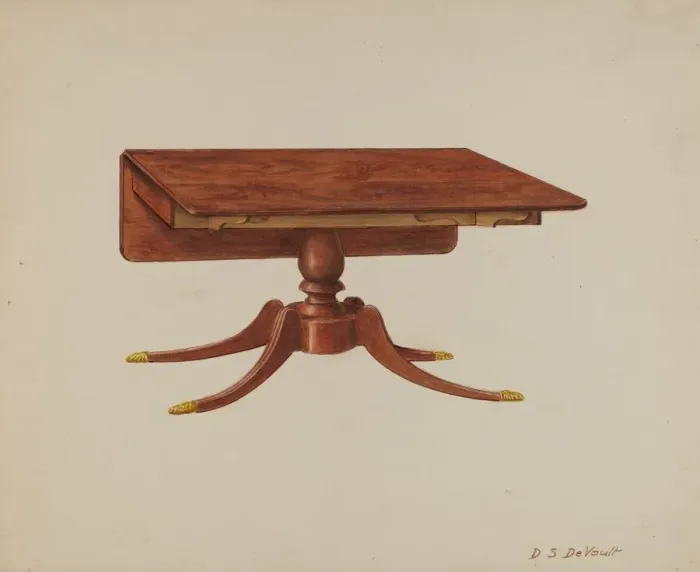 Framed Print : Drop-leaf Table Print, c. 1941 Framed Print : Drop-leaf Table Print, c. 1941