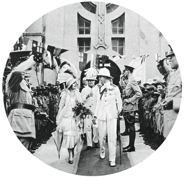 The Duke and Duchess of York visiting the tomb of Admiral Benbow, Kingston, Jamaica, 1927, (1937)