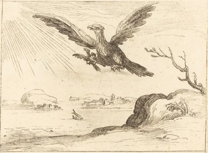 Framed Print : Jacques Callot Eagle and Young Print
