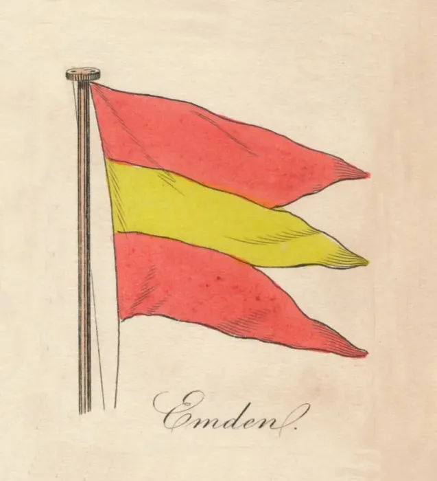 Framed Print : Emden Naval Print, 1838 Framed Print : Emden Naval Print, 1838