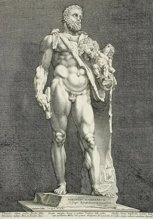 Framed Print : Print of Emperor Commodus as Hercules, 1591 Framed Print : Print of Emperor Commodus as Hercules, 1591