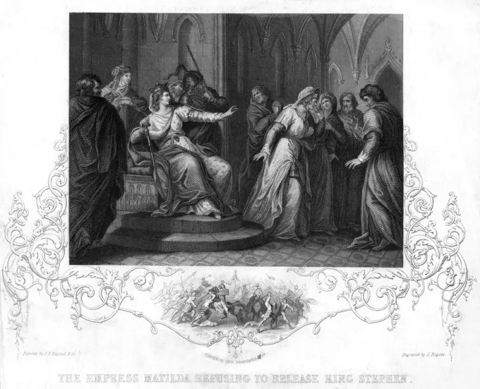 Framed Print : Print of The Empress Matilda refusing to release King Stephen, 1141 Framed Print : Print of The Empress Matilda refusing to release King Stephen, 1141