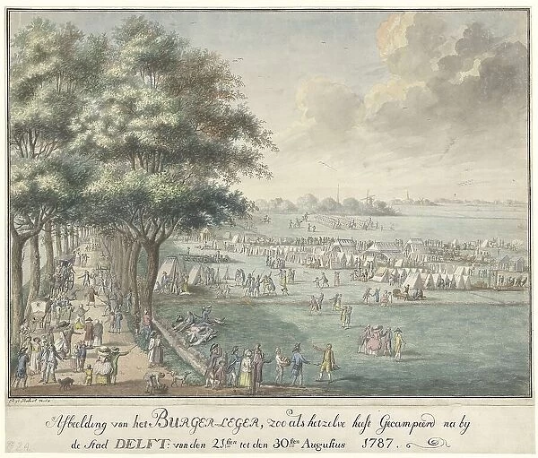 Encampment at Delft, August 1787, (1787). Creator: P.A. Robart