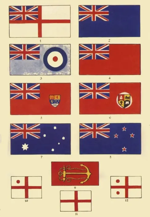 Framed Print : Some Ensigns of Britain and the Commonwealth Print, c1948