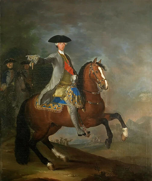 Equestrian Portrait of Charles of Bourbon, Mid of the 18th century. Creator: Liani, Francesco (1712-1780)
