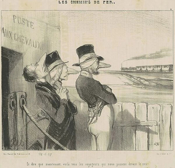 Et dire que maintenant, voilà...tous les voyageurs qui nous passent devant le nez!, 19th century. Creator: Honore Daumier