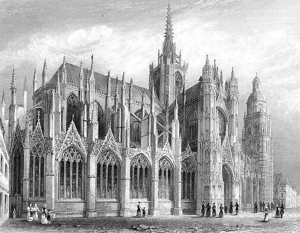 Evreux Cathedral, Evreux, France, 1836. Artist: Benjamin Winkles