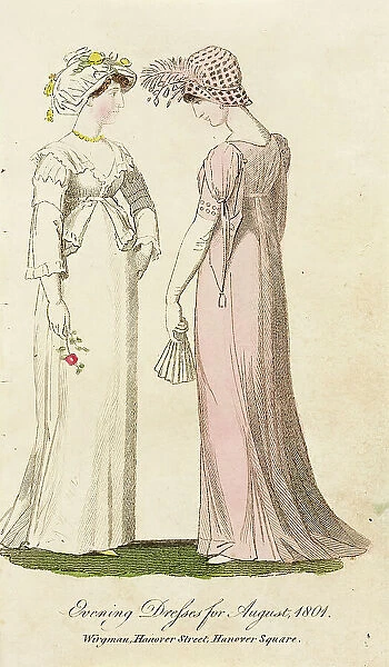Fashion Plate (Evening Dresses for August, 1801), 1801. Creator: Unknown