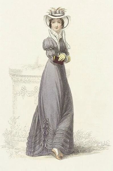 Fashion Plate (Promenade Dress), 1824. Creator: Rudolph Ackermann