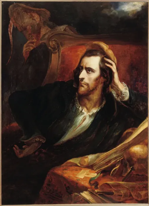 Framed Print : Print of Faust in His Study, a painting by Ary Scheffer Framed Print : Print of Faust in His Study, a painting by Ary Scheffer