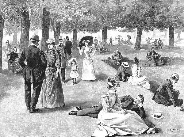 A Favourite Sunday Resort - A Scene in Hampton Court Grounds, 1891. Creator: Stanislaw Rejchan