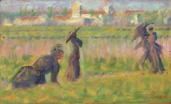 Figures in a Landscape, c. 1883. Creator: Georges-Pierre Seurat