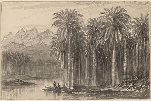 Figures Setting Out in Canoes from a Palm Grove (Wady Feiran), 1884  /  1885