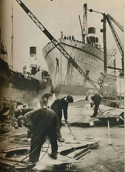 On the Firth of Forth. Shipbreaking at Bo ness West Lothian, 1937