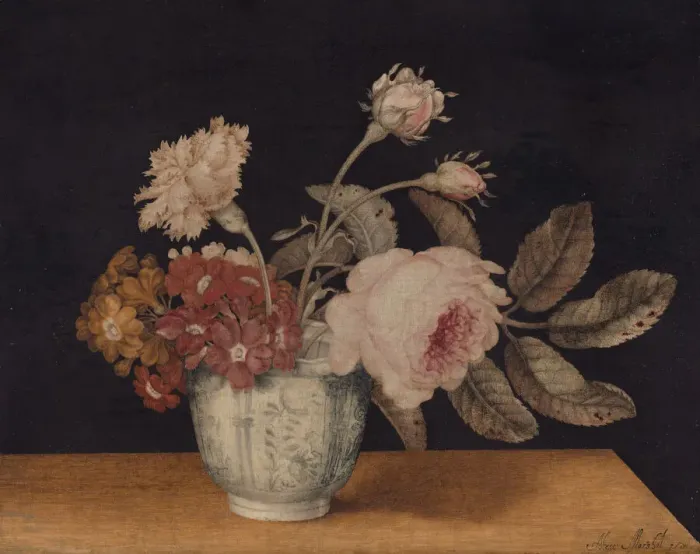 Framed Print : Print of Flowers in a Delft Jar, 1663 Framed Print : Print of Flowers in a Delft Jar, 1663