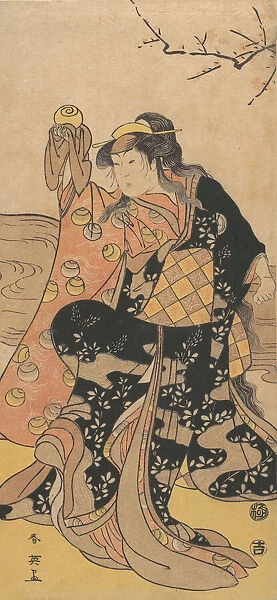 The Fourth Iwai Hanshiro as a Woman Holding a Crystal Ball and Dancing on the Bank of
