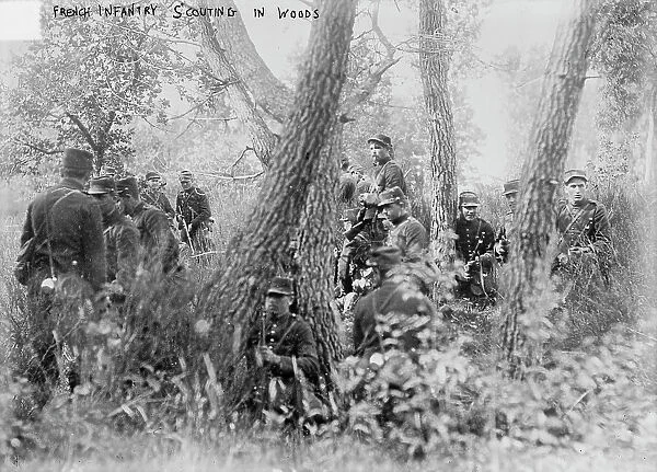 French Infantry scouting in woods, between c1914 and c1915. Creator: Bain News Service