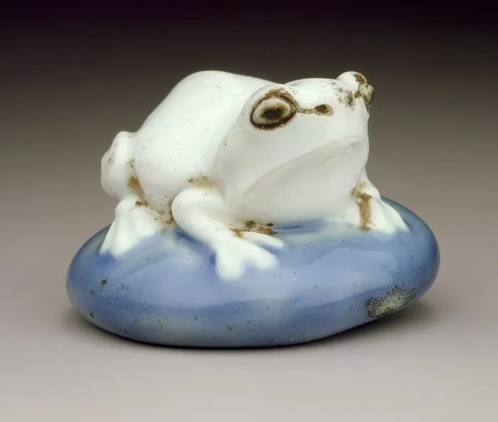 Framed Print : Mid-19th Century Print of a Frog on a Toadstool