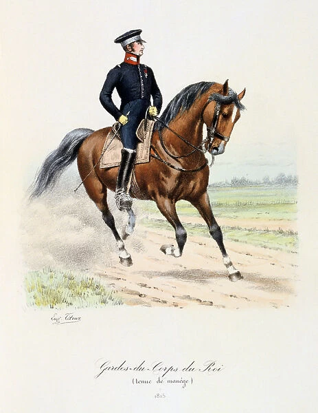 Gardes-du-Corps de Roi, tenue de manege, 1815 Artist: Eugene Titeux