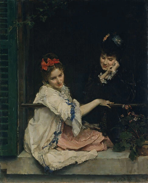 Girls at a Window, ca. 1875. Creator: Raimundo de Madrazo y Garreta