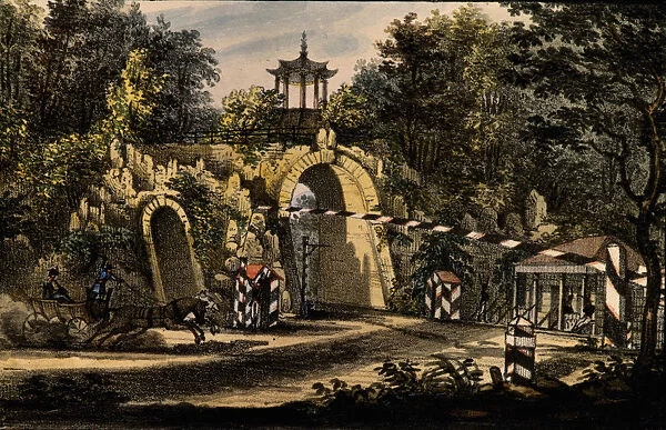 The Grand Caprice pavilion in the Catherine Park of Tsarskoye Selo, ca 1820. Artist: Langer, Valerian Platonovich (1799-after 1870)