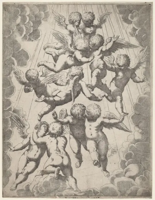 Framed Print : A Group of Angels in Glory Print, 1607 Framed Print : A Group of Angels in Glory Print, 1607